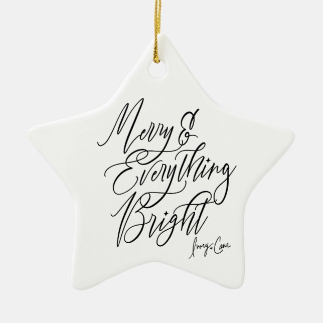 Merry & Everything Bright Round Christmas Ornament (Vorne)