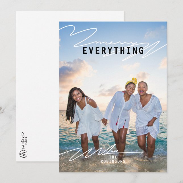 Merry Everything Foto Weihnachtskarte Karte (Vorne/Hinten)