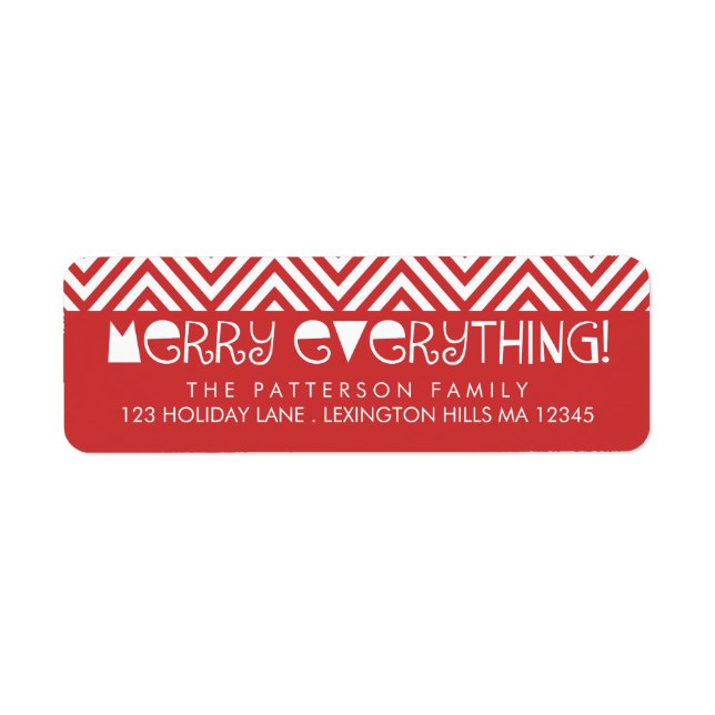 Merry Everything Fun Weihnachtsanschrift Label (Vorne)