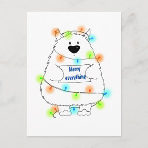 Merry Everything / Funny Holiday Monster Postkarte