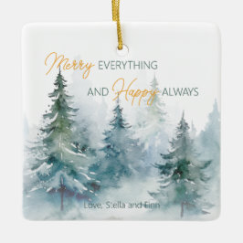 Merry Everything Happy Always Winter Trees Keramikornament
