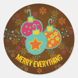 Merry Everything Ornaments Holiday Round Sticker