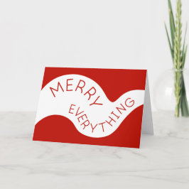 Merry Everything Red Curved Typografy Feiertagskarte