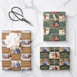 Merry Everything Script 6 Foto Weihnachten Geschenkpapier Set