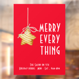 Merry Everything Star Ornament Holiday Fensteraufkleber