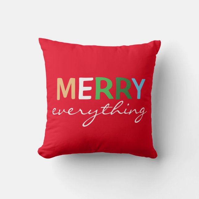 "Merry Everything" Weihnachts Accent Throw Kissen (Vorderseite)
