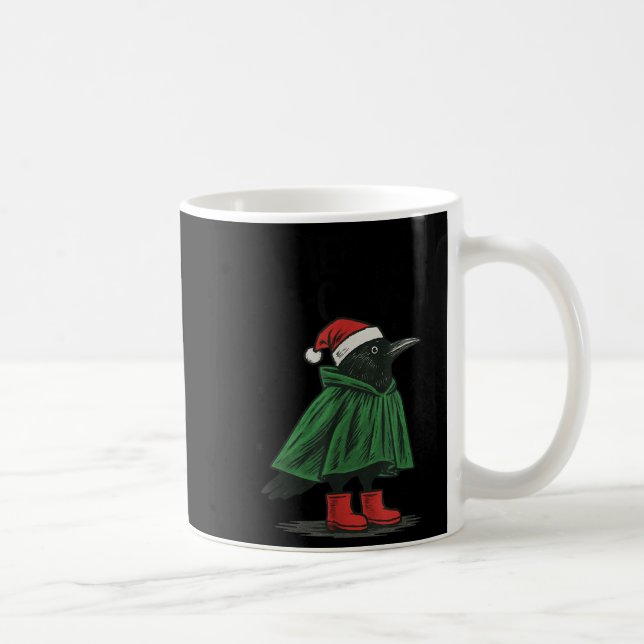 Merry F-caw-f Funny Christmas Black Crow Merry Xma Kaffeetasse (Rechts)