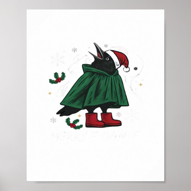 Merry F Caw F Funny Graphic Style Poster (Vorne)