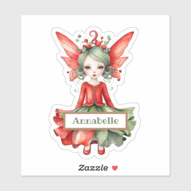 Merry Fairy Christmas Custom-Cut Vinyl Sticker (Blatt)