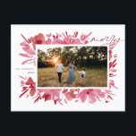 Merry Feiertagspostkarte<br><div class="desc">Fröhlich abstraktes Blumendesign Weihnachtsfeiertag</div>