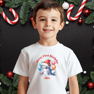 Merry First Birthday Weihnachtsgeschenk Baby T-shirt