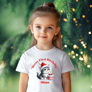 Merry First Birthday Weihnachtsgeschenk Baby T-shirt