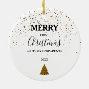 Merry First Christmas Grandeleltern Baby Foto Keramik Ornament