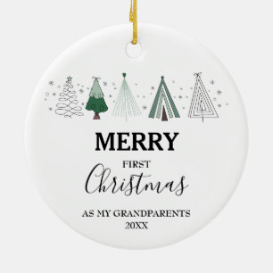Merry First Christmas Grandeleltern Baby Foto Keramik Ornament