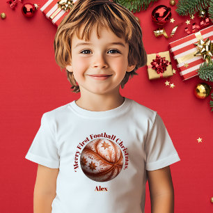 Merry First Football Christmas Baby Geschenk T-shirt