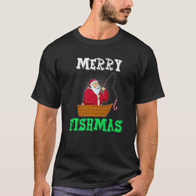 Merry Fishmas Angler Nicholas Angel Premium T-Shirt (Vorderseite)