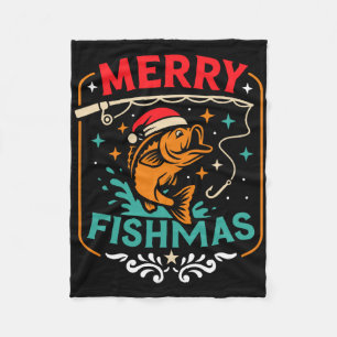 Merry Fishmas B Fisch Weihnachten hässlich Sweater Fleecedecke