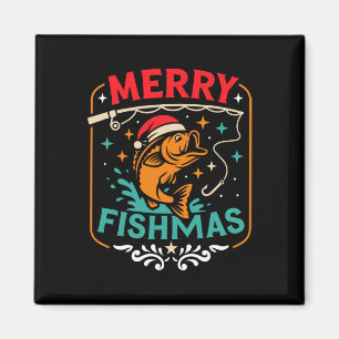 Merry Fishmas B Fisch Weihnachten hässlich Sweater Magnet