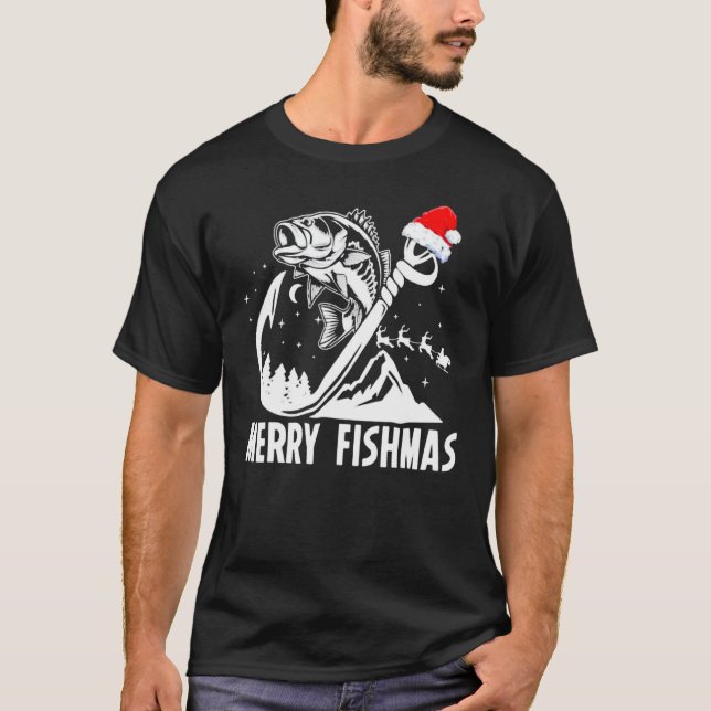 Merry Fishmas Christmas Fishing Holiday T-Shirt (Vorderseite)