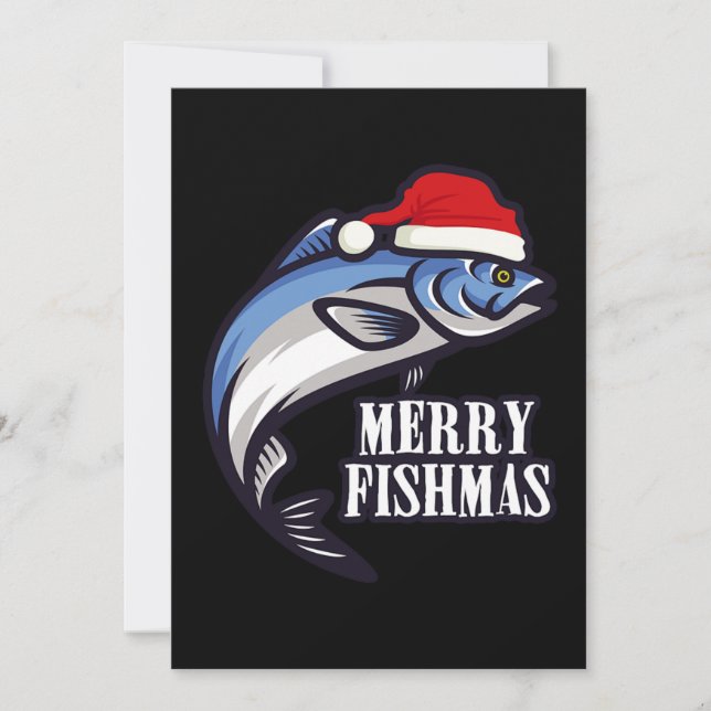 Merry Fishmas Fischerei Fischer Weihnachtsgeschenk Einladung (Vorderseite)