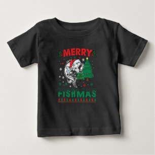 Merry Fishmas Fish Fish Vater Fischer Weihnachten Baby T-shirt