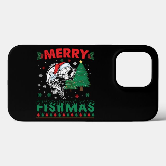Merry Fishmas Fish Fish Vater Fischer Weihnachten Case-Mate iPhone Hülle (Rückseite (Horizontal))