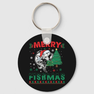 Merry Fishmas Fish Fish Vater Fischer Weihnachten Schlüsselanhänger