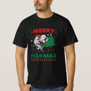 Merry Fishmas Fish Fish Vater Fischer Weihnachten T-Shirt