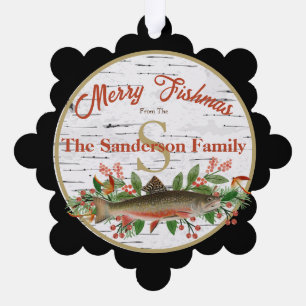 Merry Fishmas Fish Fishing Ornament Karte