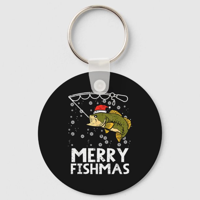 Merry Fishmas Fish Fishing Xmas Christmas Dad Men  Schlüsselanhänger (Vorderseite)