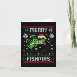 Merry Fishmas Fun Fisch Fischfang Ugly Chri Karte