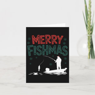 Merry Fishmas Funny Christmas Fisherman Holiday Fi Karte