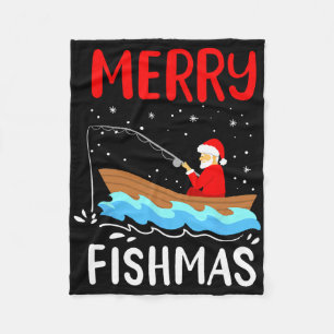 Merry Fishmas Funny Christmas Weihnachten Weihnach Fleecedecke