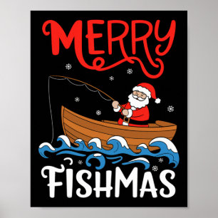 Merry Fishmas Funny Christmas Weihnachten Weihnach Poster
