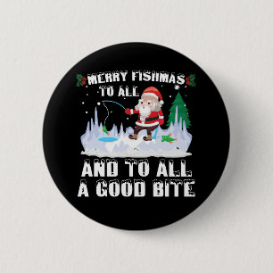 Merry Fishmas Funny Fish Fish Fishing Fisherman Xm Button