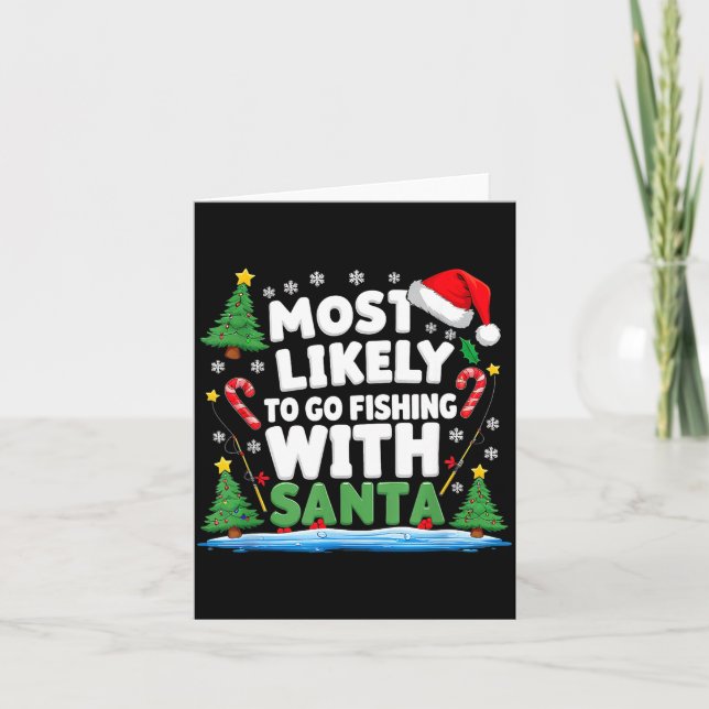 Merry Fishmas Funny Fish Santa Bigfoot Christmas F Karte (Vorderseite)
