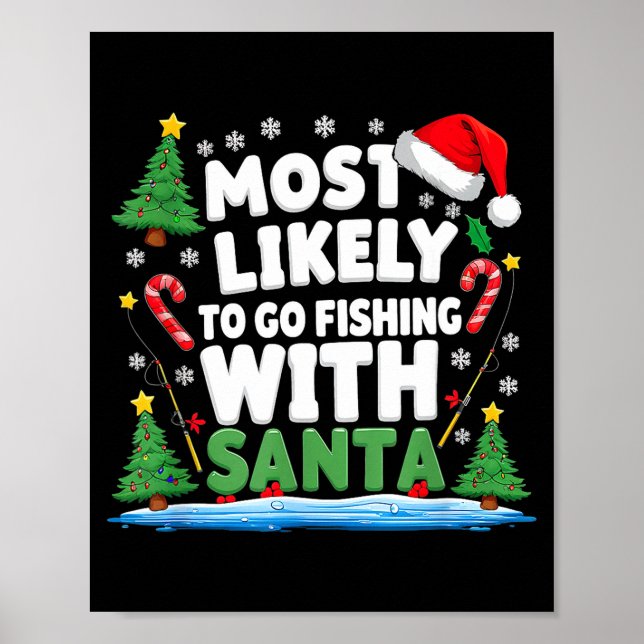 Merry Fishmas Funny Fish Santa Bigfoot Christmas F Poster (Vorne)