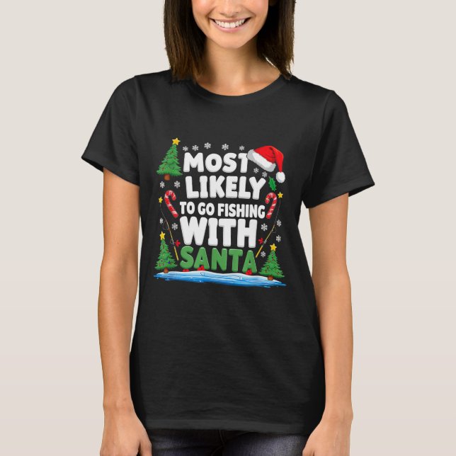 Merry Fishmas Funny Fish Santa Bigfoot Christmas F T-Shirt (Vorderseite)