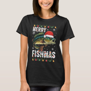 Merry Fishmas Funny Fishing Christmas Pajama Fishe T-Shirt