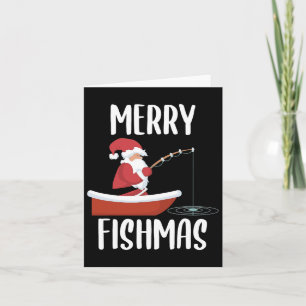Merry Fishmas Funny Santa Fishing Fisherman Christ Karte