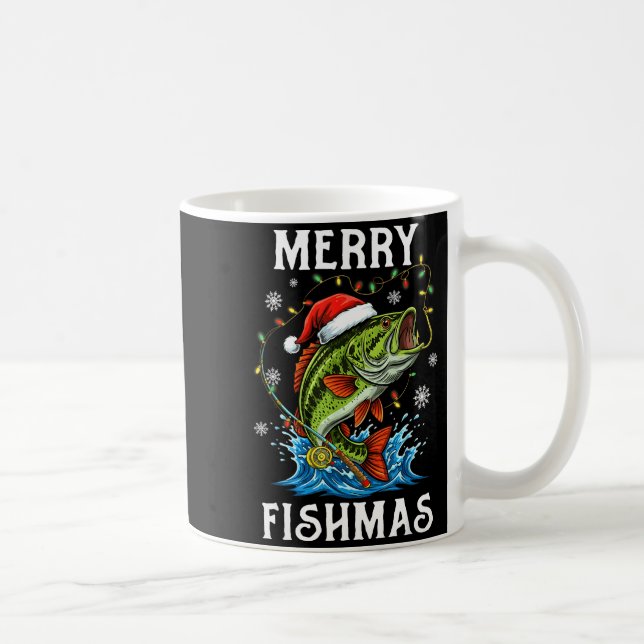 Merry Fishmas Santa Fishing Lovers Funny Fisherman Kaffeetasse (Rechts)