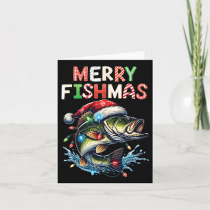 Merry Fishmas Santa Fishing Lovers Funny Fisherman Karte