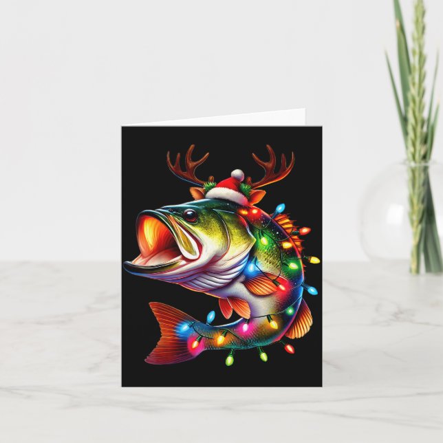 Merry Fishmas Santa Fishing Lovers Funny Fisherman Karte (Vorderseite)