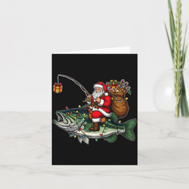 Merry Fishmas Santa Fishing Lovers Funny Fisherman Karte (Vorderseite)