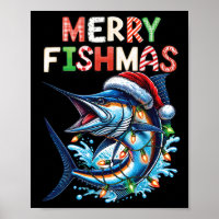 Merry Fishmas Santa Fishing Lovers Funny Fisherman