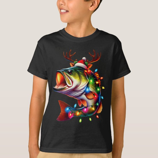 Merry Fishmas Santa Fishing Lovers Funny Fisherman T-Shirt (Vorderseite)