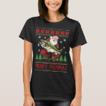 Merry Fishmas Santa Fishing Ugly Christmas Sweater T-Shirt<br><div class="desc">Merry Fishmas Weihnachtsangeln Ugge Weihnachts-Sweatstil</div>