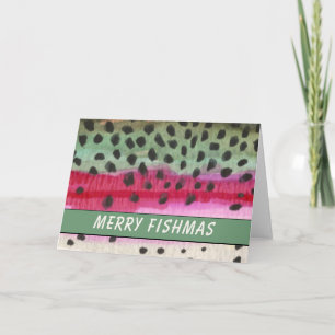 Merry Fishmas Trout Fisherman Feiertagskarte