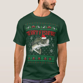 Merry Fishmas Ugly Christmas Sweater Funny Angler T-Shirt