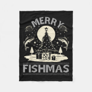 Merry Fishmas Ugly Xmas Sweater - Funny Christmas Fleecedecke